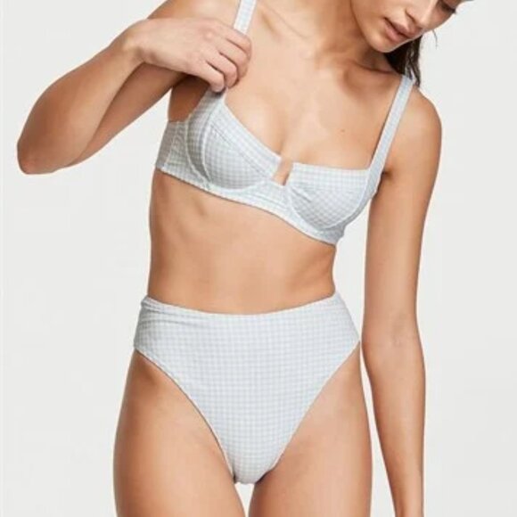 Victoria’s Secret Gingham High-Waisted Cheeky Bikini Bottom S | NWT - Picture 4 of 4